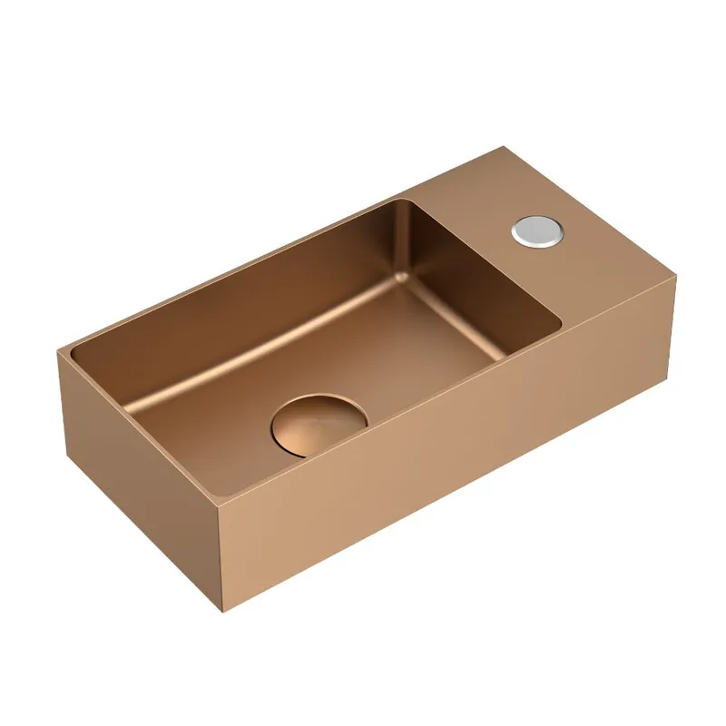 Aurum Lave mains en Acier Inoxydable 304, 36x18x9cm, Cuivre brossé PVD (SATAUR3618BRG)