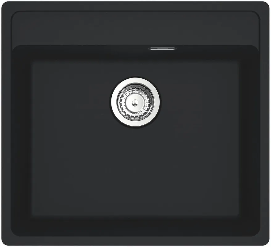 Maris MRG 110-52 Evier sous plan/à fleur 55x50cm, avec bonde et siphon gain de place, en Fragranit+, Noir mat