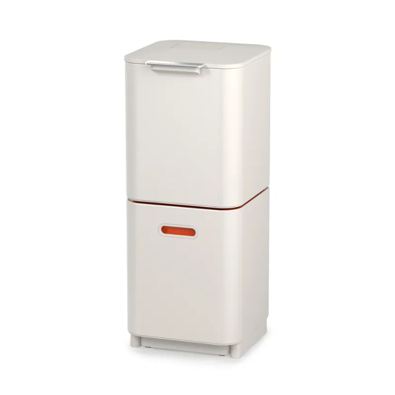Totem Compacte poubelle avec séparation des déchets et recyclage, 40 litres, filtre à charbon actif, beige (30064)
