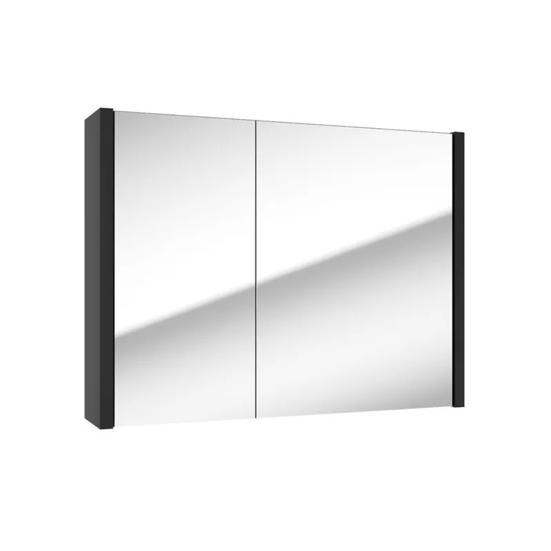 Meuble à miroir SAT Delano 80x60 cm stratifié noir (DELANOG80C)