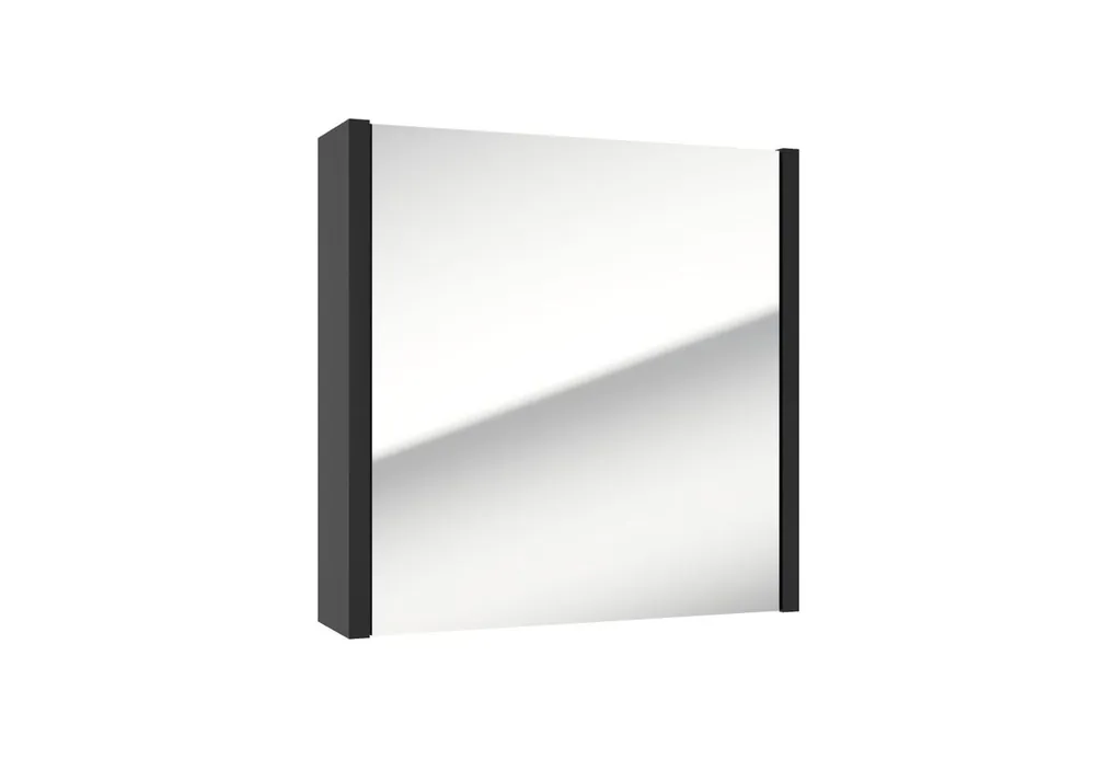 Armoire à miroir SAT Delano 60x60 cm stratifié noir (DELANOG60C)