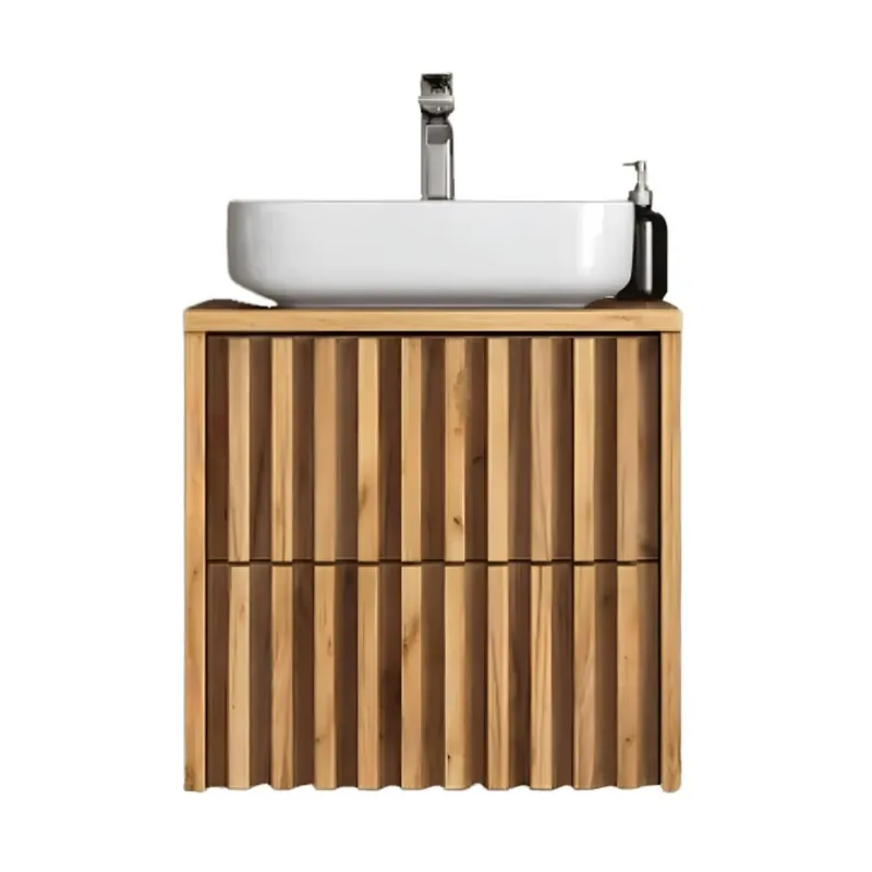 Meuble de salle de bain sous lavabo SAT Delano 60x46 cm chêne mat + plan pour vasque (DELANO60ZDDE)