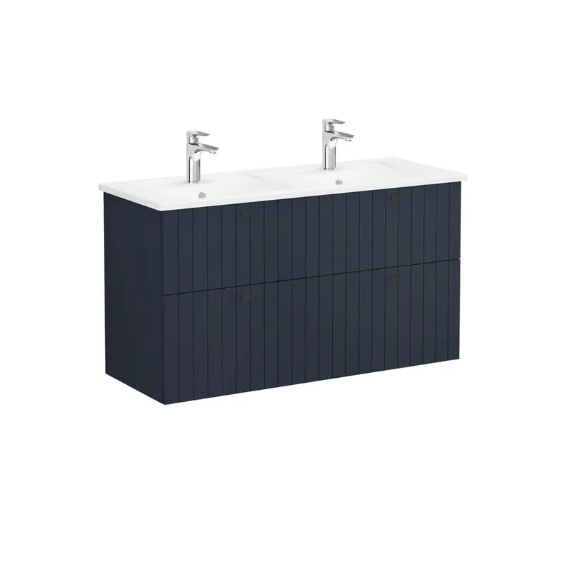 Meuble de salle de bain avec lavabo Vitra Root 120x67x46 cm bleu mat (ROOTG120BINTS)