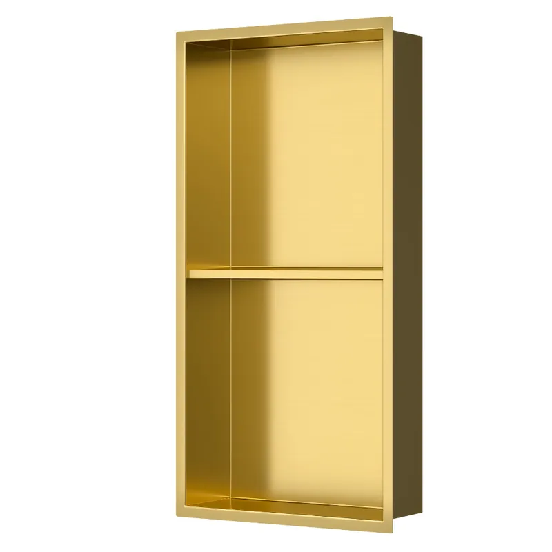 Niche de Douche à encastrer 60x30x10cm , deux étagères, en inox, Gold (SATAURN6030SBG)