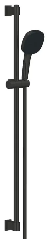 Barre douche 90 cm-2 jets-Ø11cm-Noir-Carré