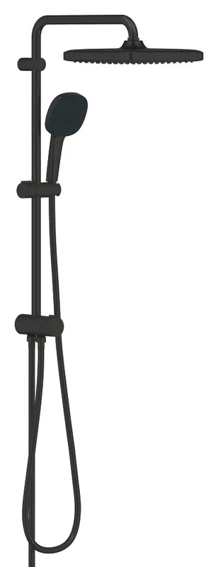 Colonne douche à inverseur-2+2 jets-25x25cm-Noir