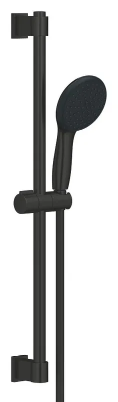 Barre douche 60cm-2 jets-Ø11cm-Noir