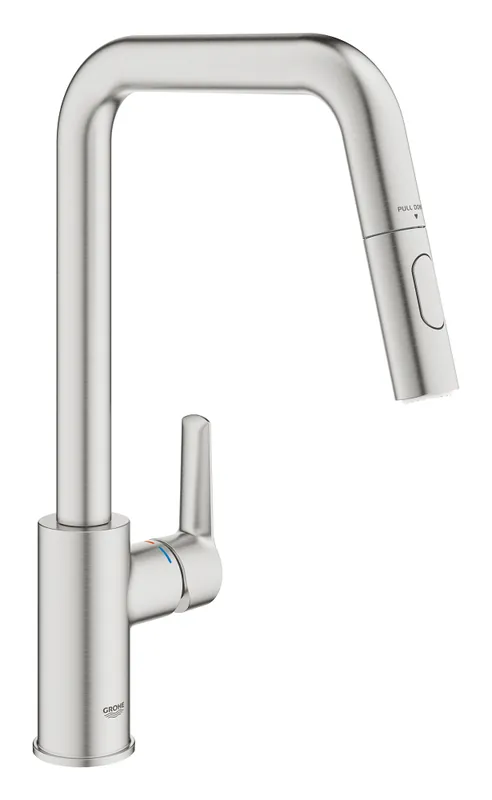 Mitigeur évier-Bec U extractible-H 33,9cm-Supersteel