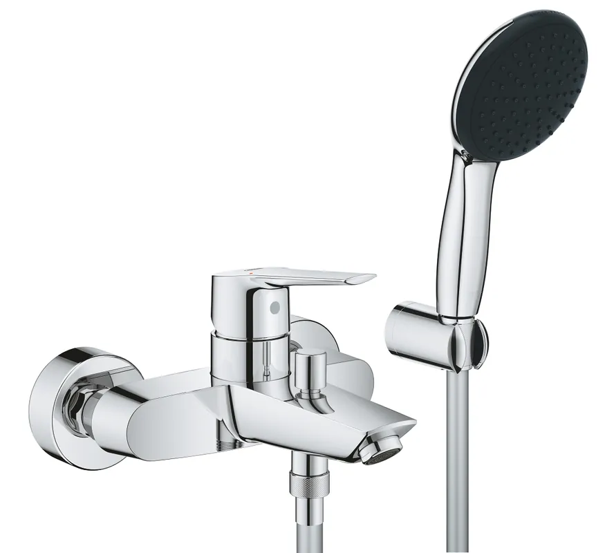 Mitigeur bain/douche mural+set douche