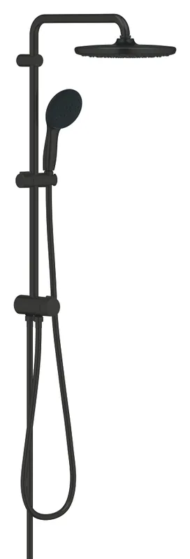 Colonne douche à inverseur-2+2 jets-Ø25cm-Noir