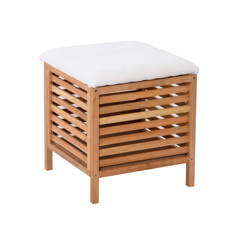 Tabouret Naturel Home 45x50x45 cm, bois (HOMETAB)