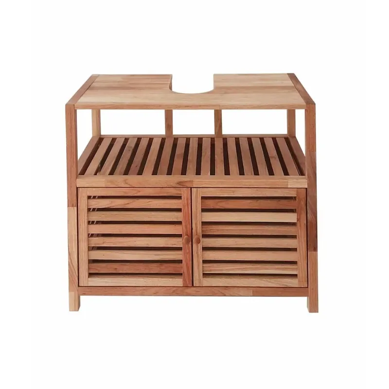 Meuble de salle de bain sous lavabo Naturel Home 67,5x63x35,5 cm, bois (HOMEUM)