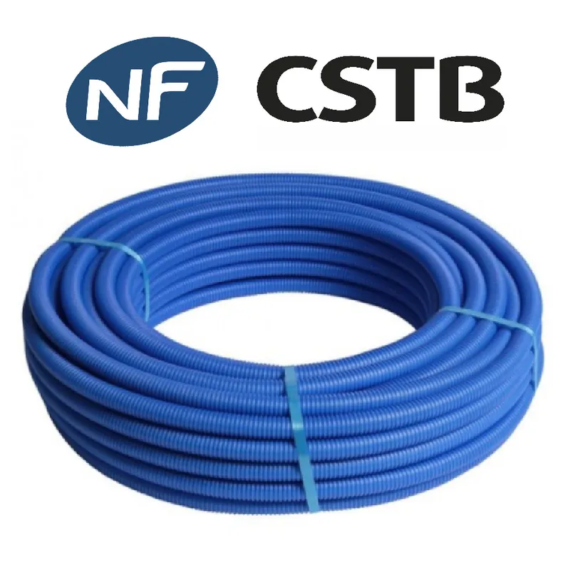 Tube Multicouche gainé bleu D20x2 en couronne de 50 mètres, certification NF-CSTB - ACS (MC20GB50-2)