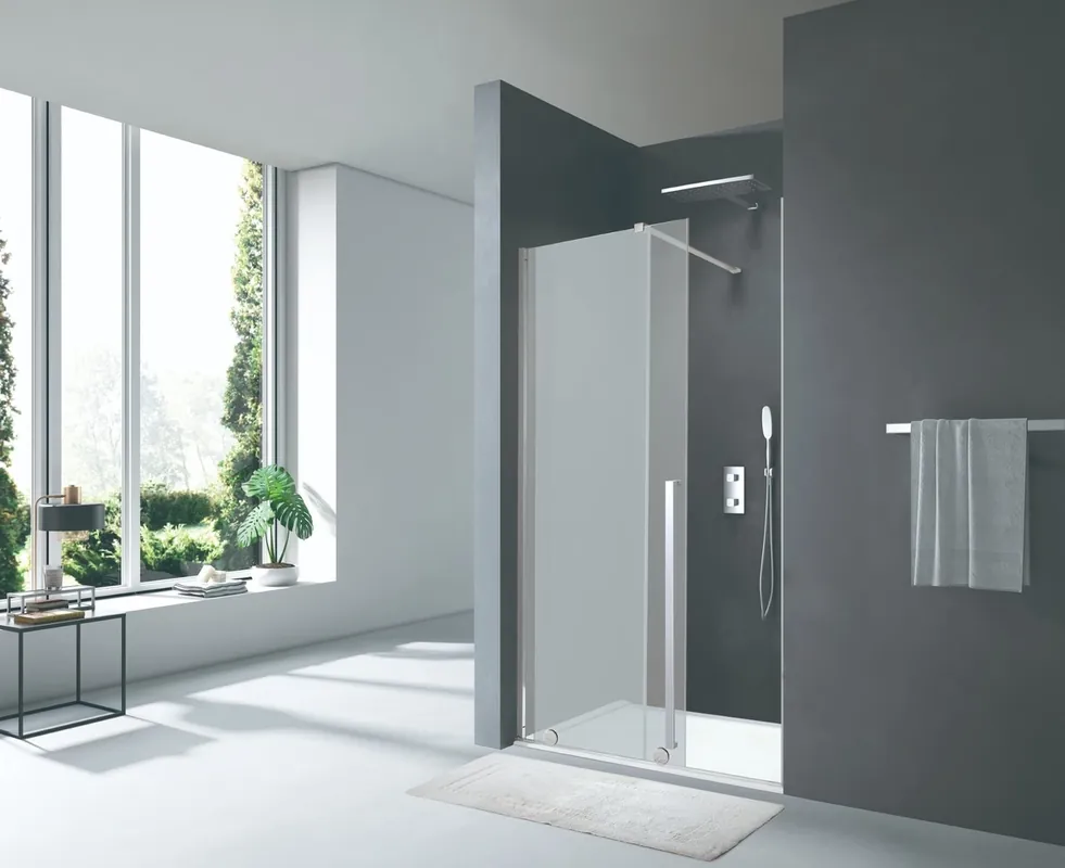 X-MOTION Porte de douche 200x120cm Coulissante, anticalcaire avec profilé chrome brillant (SATBWIXM120NIKA)