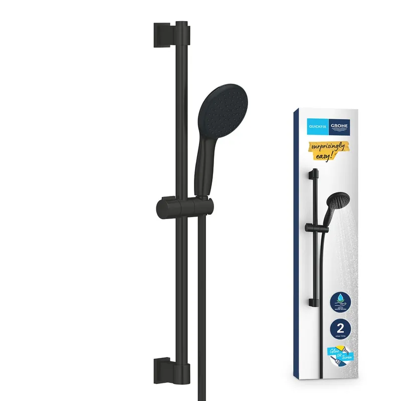 Vitalio Start 110 Set de douche avec barre + Douchette 2 jets, noir mat (279482431)