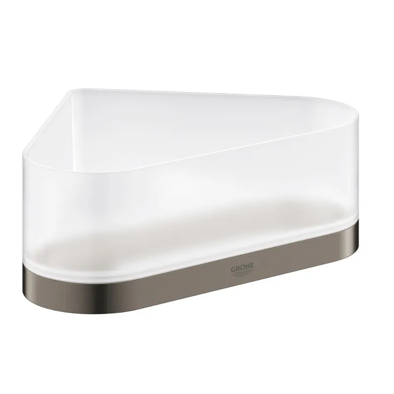 Selection Panier d‘angle pour douche avec support, hard graphite brossé (41038AL0)