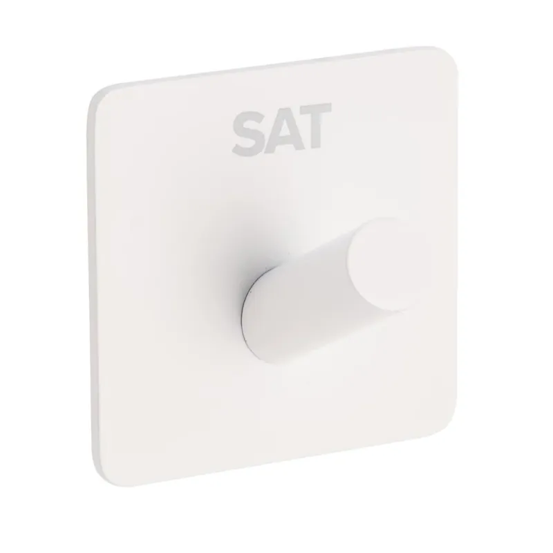 Patère murale adhésive en acier inoxydable, blanc mat (HACEKNALEP1HB)