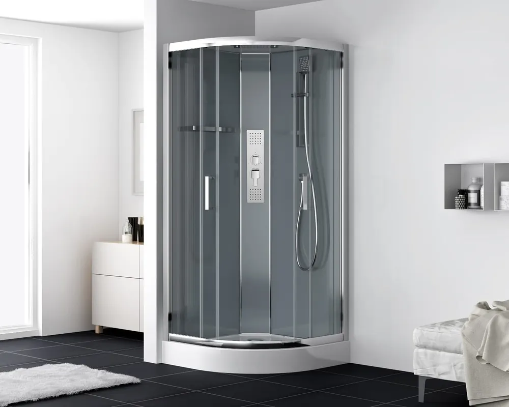 SATBOX Cabine 90x90cm quart de cercle chrome brillant (SATBOXS90CRT)