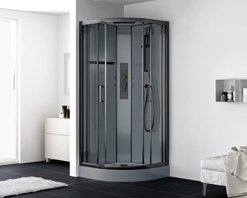 SATBOX Cabine 90x90cm quart de cercle noir mat (SATBOXS90CT)