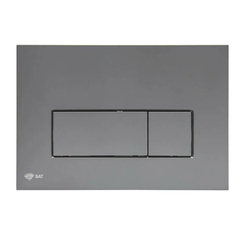 Plaque de commande double touche en acier inoxydable, traitement PVD, gun métal mat (SATATGM-M)