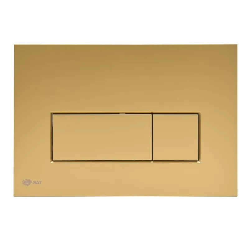 Plaque de commande double touche en acier inoxydable, traitement PVD, or mat (SATATG-M)