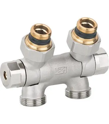 Bloc robinet d‘arret Flex DN15(1/2") x DN20(3/4") eurocone pour service mono/double tubes