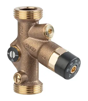 Vanne de régulation thermostatique DN20 (3/4") joint plat, male 1", DVGW