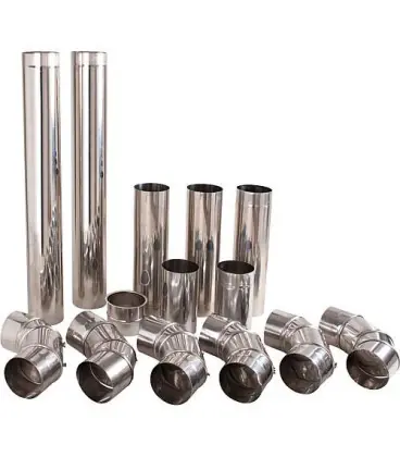 Kit tubes de gaz d‘echappement inox 130 mm avec chemisage mural