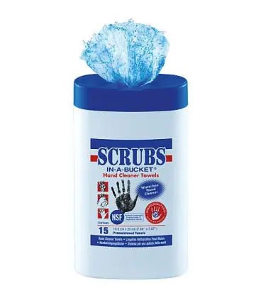 Chiffons de nettoyage humides Scrubs Boite de 15 lingettes