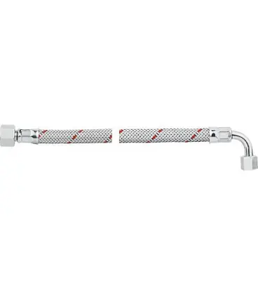 Flexible de bruleur fioul avec ecrou-raccord 3/8", coude 90 Bogen avecSR 8 L 1500 mm Hermann HL50, Giersch