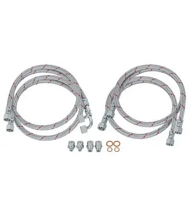 Kit flexibles fuel avec nipples de raccordement et joints d‘etancheite