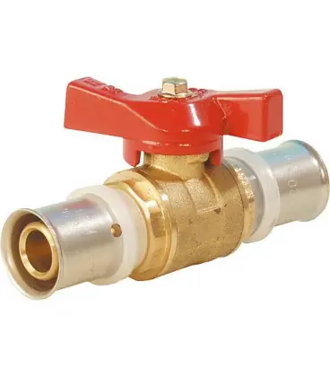 Raccord à sertir pour multicouche contour TH, robinet à bille, avec raccord à sertir +levier, 26x3