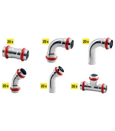 Raccord a sertir C-acier - paquet diam. 28mm contour V
