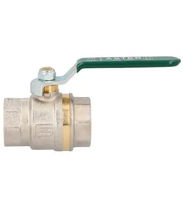 Robinet spherique laiton ASTER fem/fem 1 1/2" certifie DVGW avec levier en acier vert