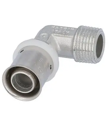 Raccord a sertir pour tube multicouche, coude transition male, etame, 32x3mm - 1"