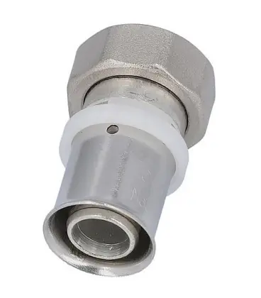 Raccord a sertir pour tube multicouche, raccord a vis joint plat, etame, 16x2 - 1/2" femelle BG*