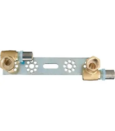 EVENES raccord a sertir pour multic., plaque montage 2 raccords 20x2mm-1/2" contour TH