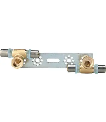 EVENES raccord a sertir pour multic., plaque montage 2 raccords 16x2mm-1/2"-16x2mm contour TH