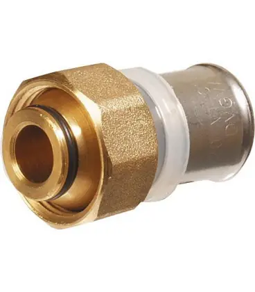 Raccord a sertir p. multi TH Raccord a vis a sertir +eurocone 16x2 - 3/4‘‘ Laiton chromé