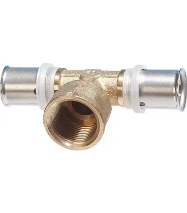 Raccord a sertir p. multi, TH Piece en T avec filet. femelle 20x2mm - 1/2‘‘ - 20x2mm