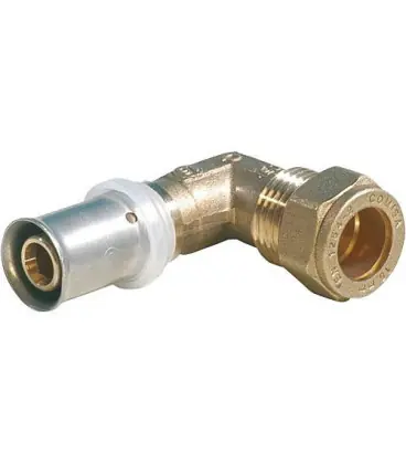 Raccord a sertir p. multi TH Coude a sertir + raccord de serrage, 16x15