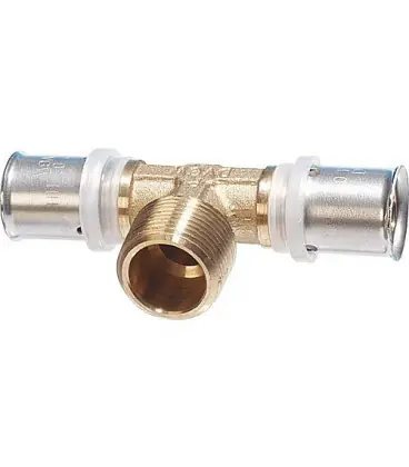 Raccord a sertir p. multi, TH Piece en T avec filetage male 32x3mm - 1‘‘ - 32x3mm