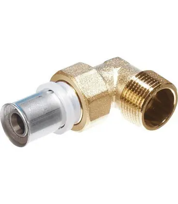 Raccord a sertir p. multicouche Raccord a vis coude avec filetage male, 20x2 - 1/2‘‘, contour TH