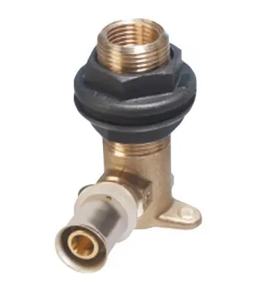 Raccord a sertir pour tube multi contour TH, Traversee murale 16x2 - 3/4‘‘filet male - 30mm