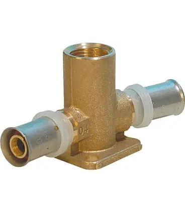 Raccord a sertir p. multi, TH Coude mural pour liaison en serie 16x2 - 1/2‘‘filet fem - 16x2