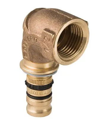 Coude 90° de transition Mepla avec filetage femelle Rg d20-Rp 1/2, contour G