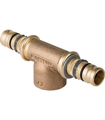 Piece en T Mepla avec filetage femelle Rg d40-Rp 1-40, contour G