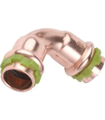 Raccord a sertir en cuivre contour V, Coude 90° diam. 54 mm Type P5002