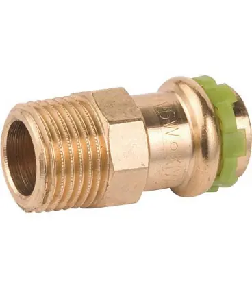 Raccord a sertir bronze, contour V, nipple de reduction, male, VC4243G, 14 mm x 3/4"