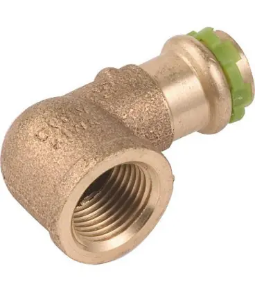 Raccord a sertir en bronze contour V, Coude 90° fem.22x3/4 Type P4090G